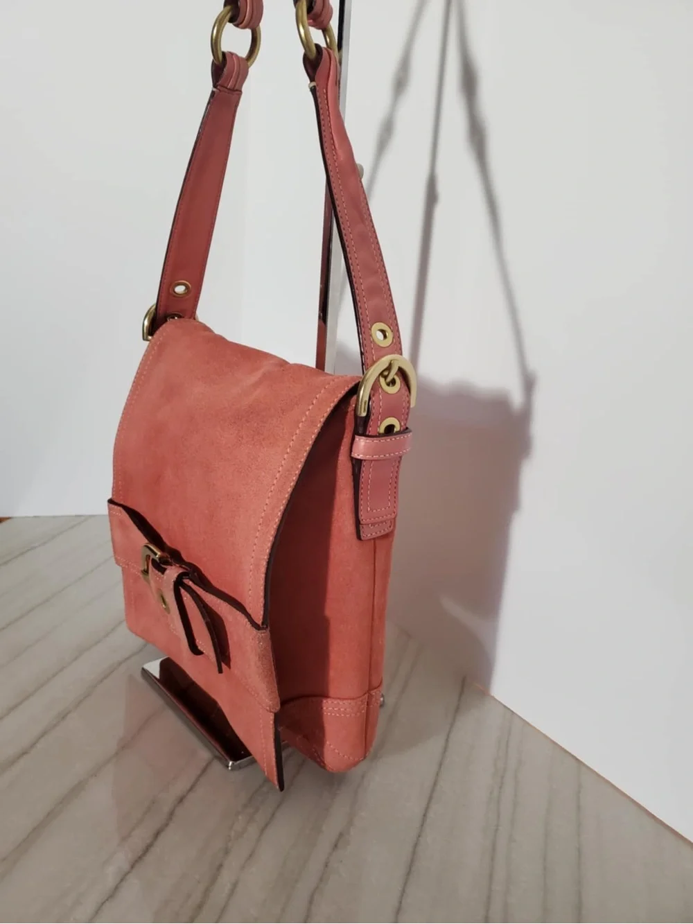 Coach Y2K SoHo Messenger Bag Coral Suede 8A21
